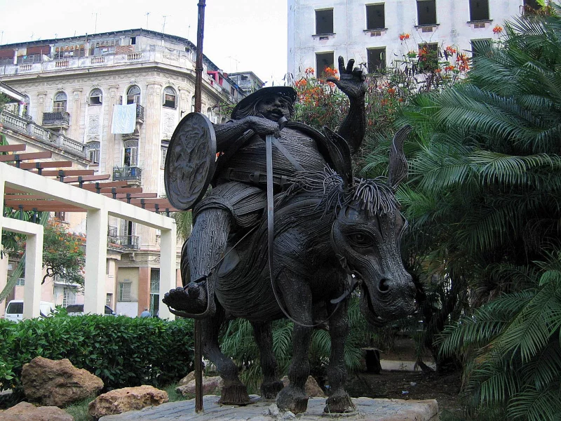 Куба, старая Гавана, памятник санчо панса.