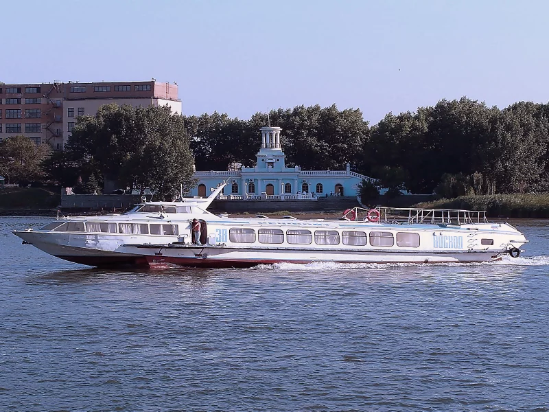 Река, город, Ростов на Дону, речной вокзал, судно на подводных крыльях, СССР