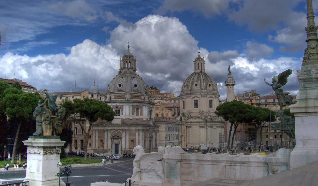 Италия, Рим, Лацио, город, площадь, церковь, статуя, статуи, Italia, Roma, Lazio