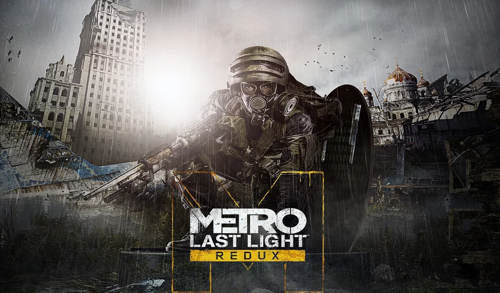 Небо, тучи, дождь, воин, солдат, игра, metro last light redux