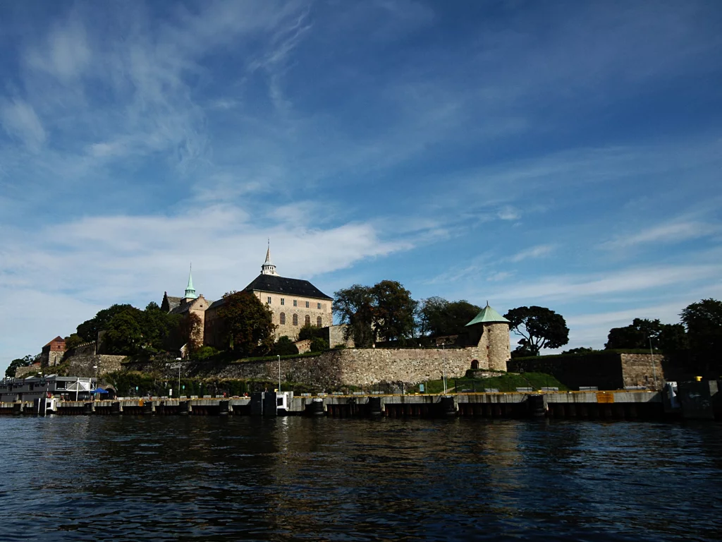 Акерсхус, Осло, Норвегия, замок, крепость, небо, море, Akershus, Akershus Castle