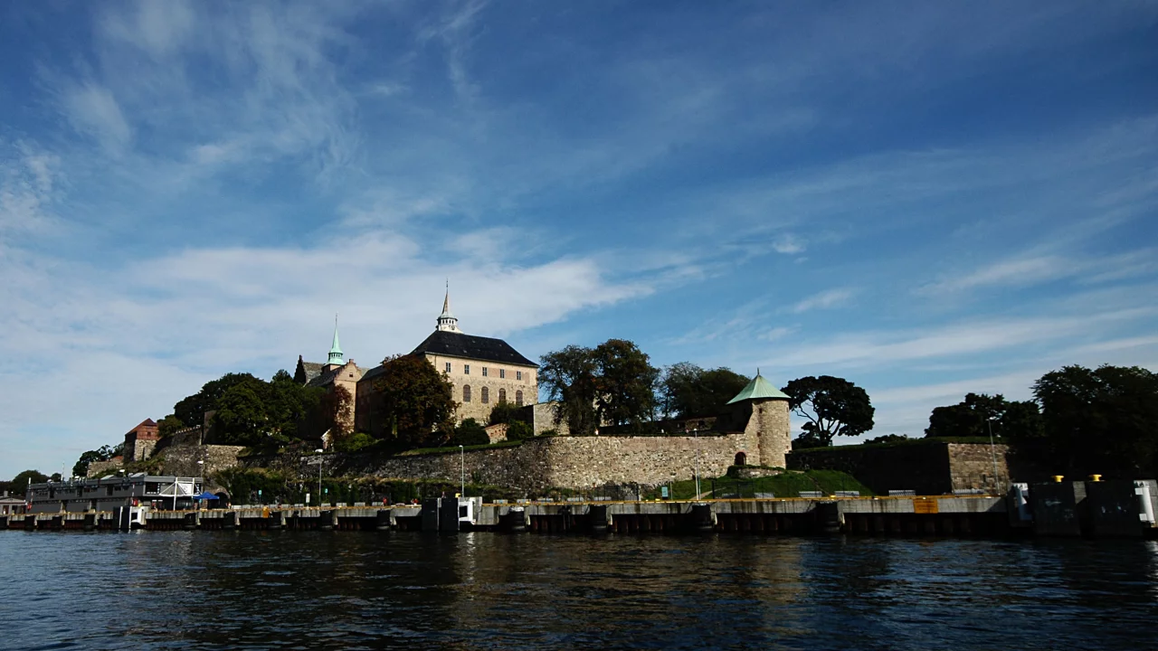 Акерсхус, Осло, Норвегия, замок, крепость, небо, море, Akershus, Akershus Castle