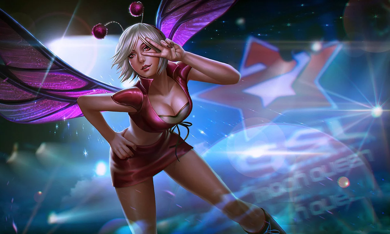 Девушка, грудь, ножки, свет, неон, игра, Heroes of Newerth