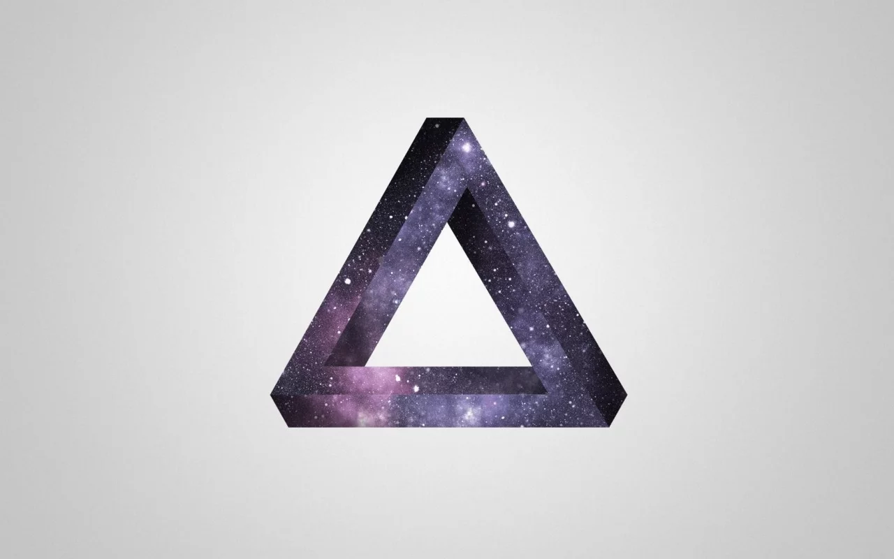 треугольник, космос, space, минимализм, triangle, звёзды