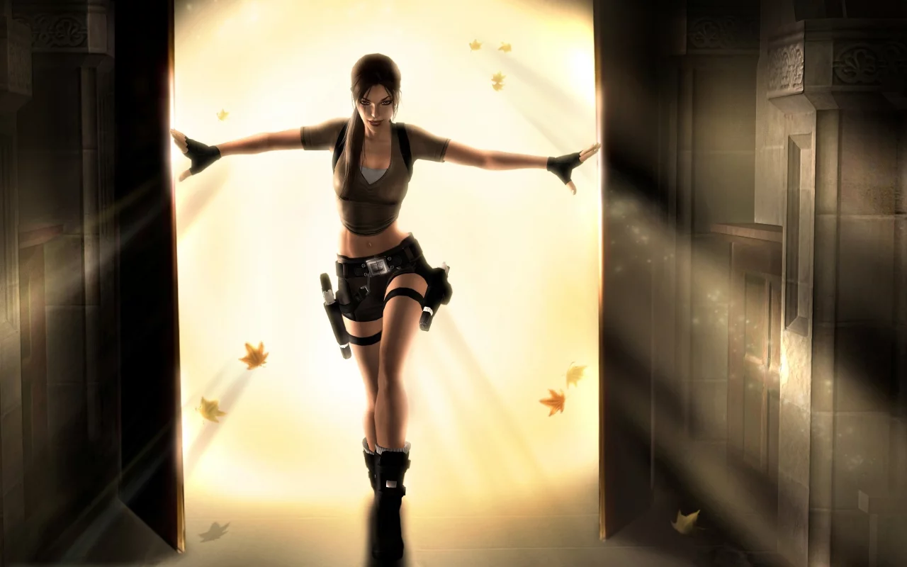 девушка, лара крофт, фантастика, пистолеты, tomb raider