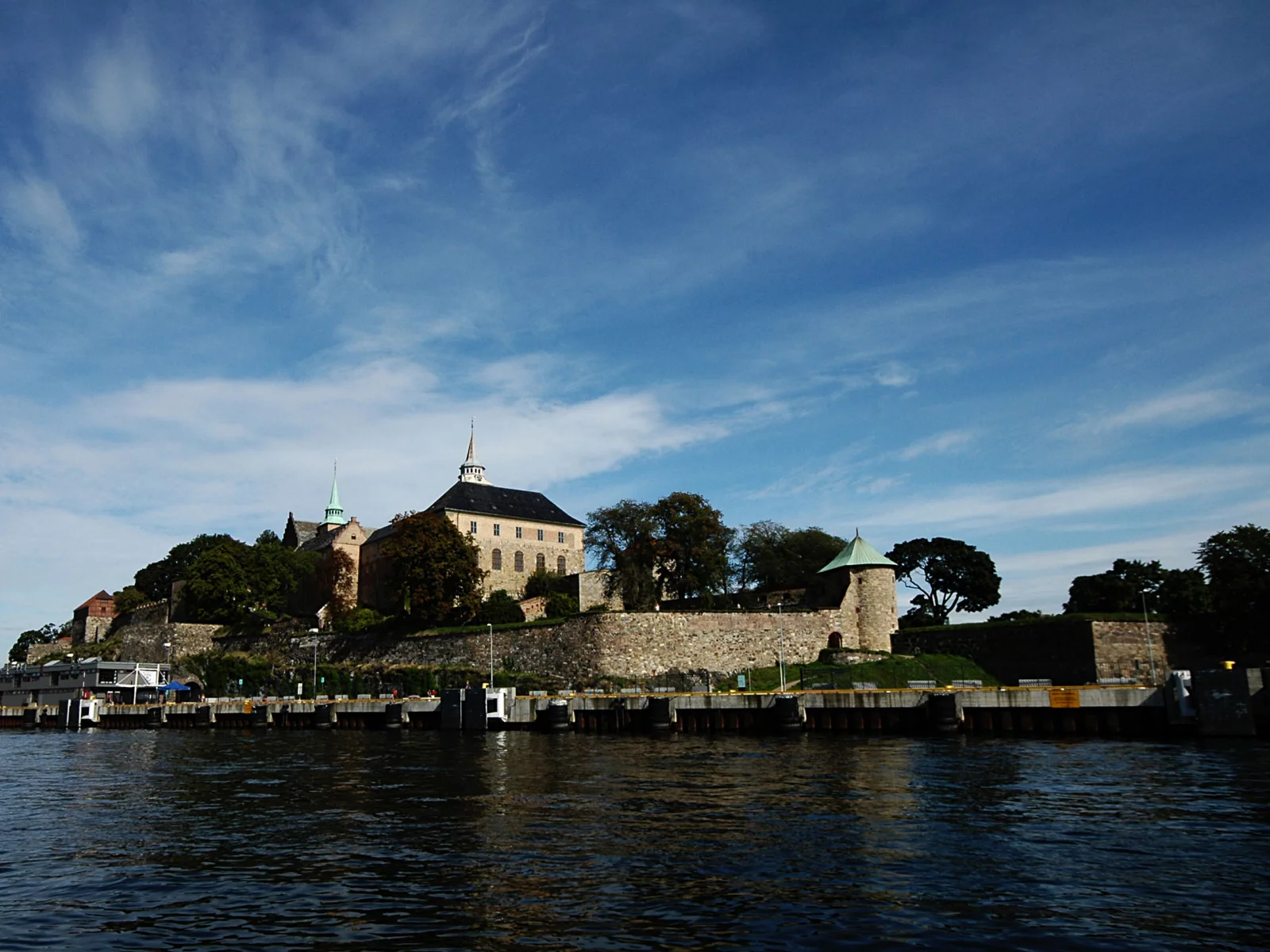 Акерсхус, Осло, Норвегия, замок, крепость, небо, море, Akershus, Akershus Castle