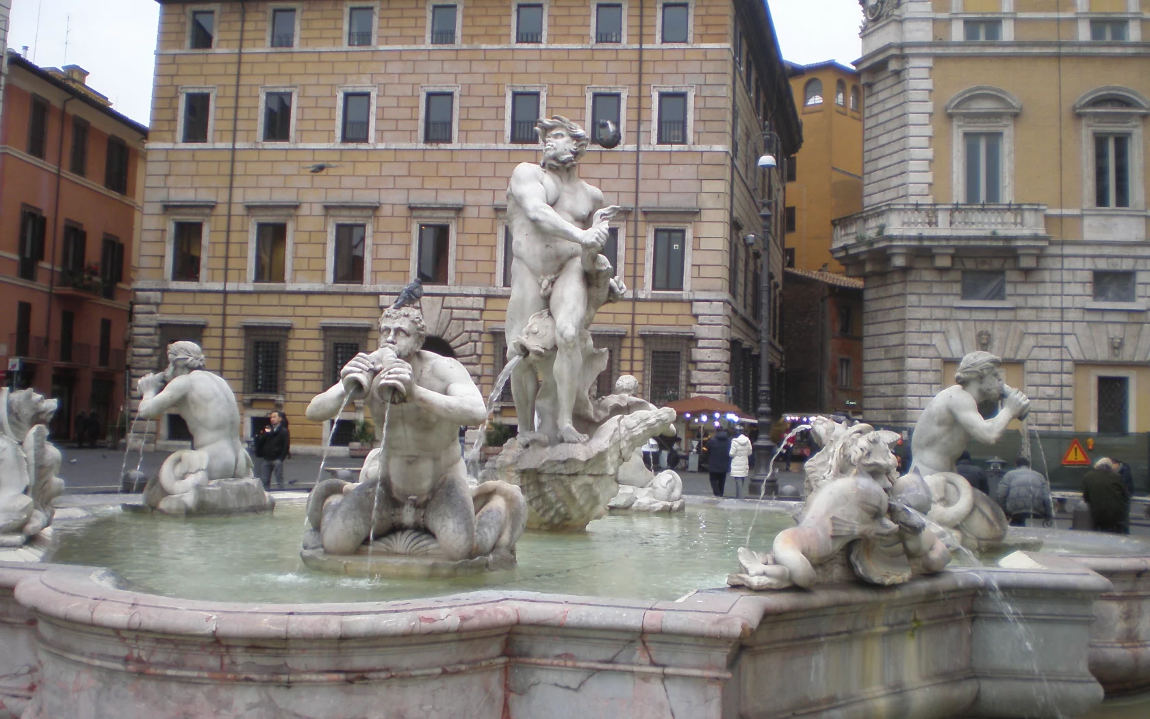 Рим, Италия, Лацио, город, площадь, фонтан, пруд, вода, статуи, Italia, Roma, Lazio