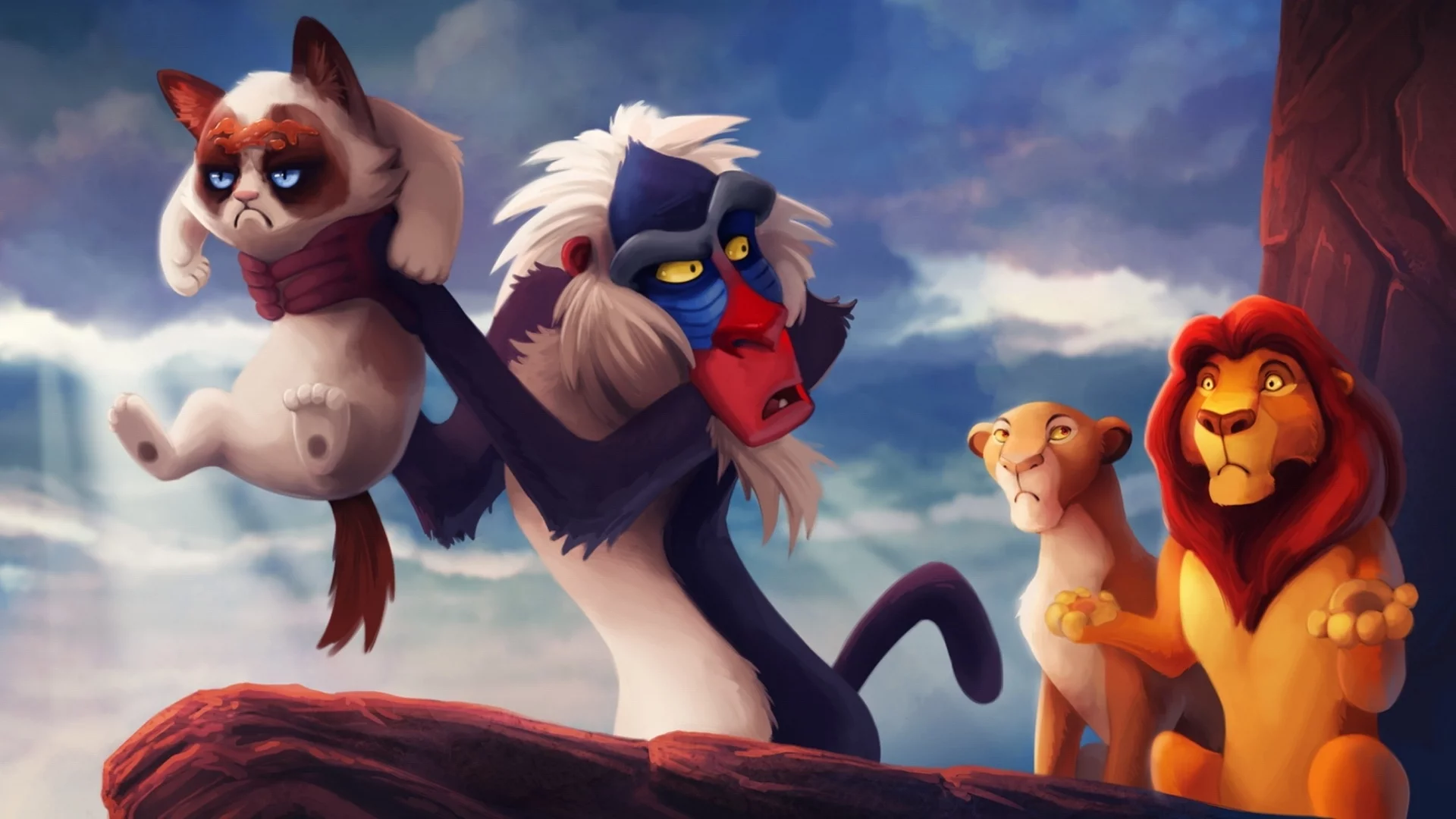 мультфильм, кошки, лев, король