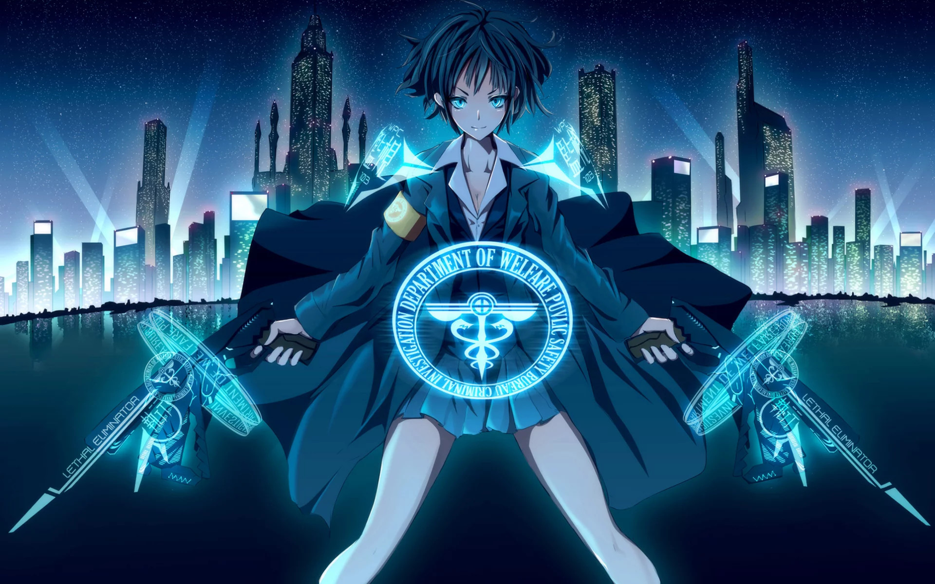 eliminator, психо-паспорт, tsunemori akane, девушка, psycho-pass