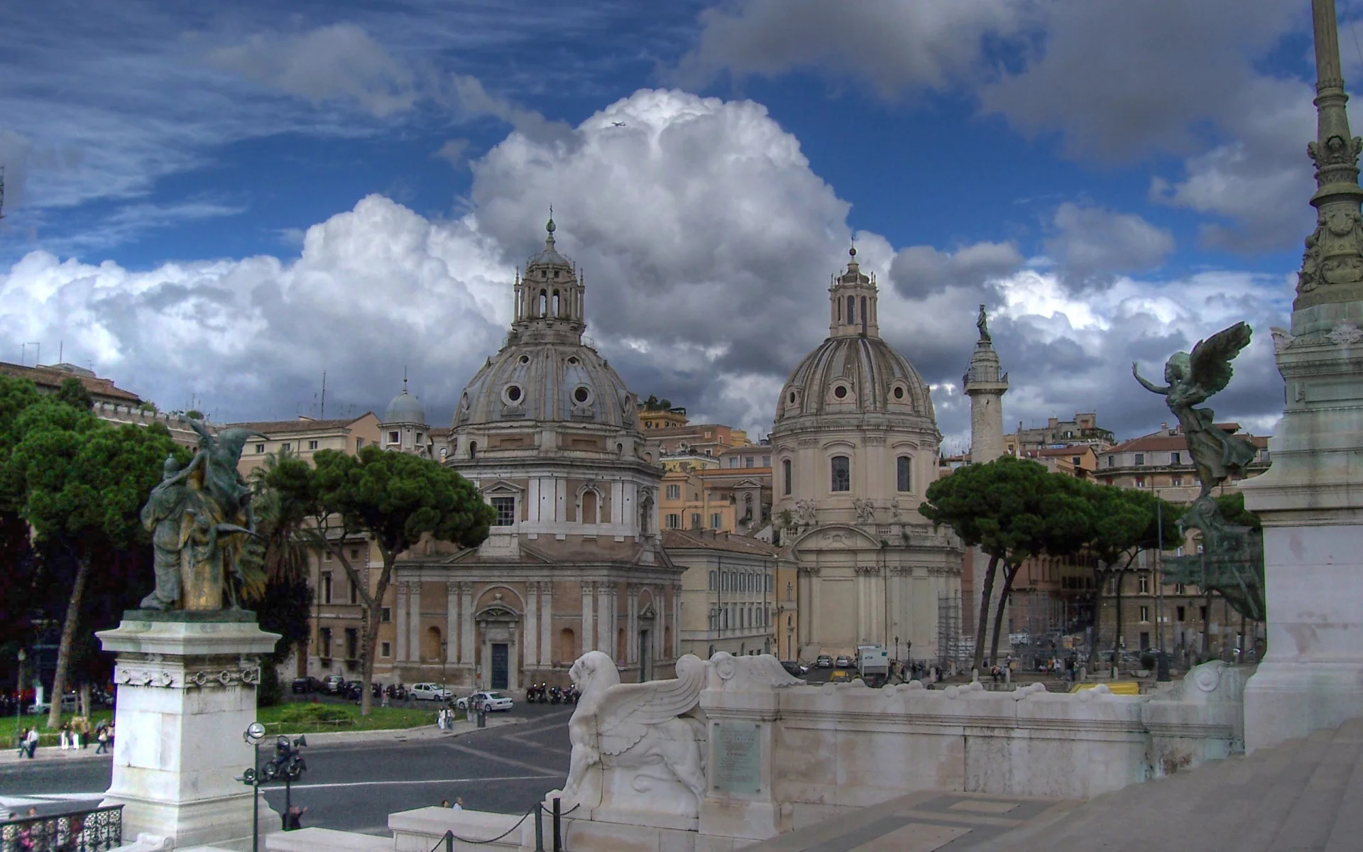 Италия, Рим, Лацио, город, площадь, церковь, статуя, статуи, Italia, Roma, Lazio