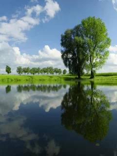 Природа, пейзаж, озеро, облака, небо