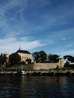 Акерсхус, Осло, Норвегия, замок, крепость, небо, море, Akershus, Akershus Castle