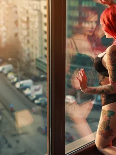девушка, тату