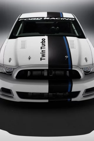 mustang, передок, белый, turbo, cobra, ford
