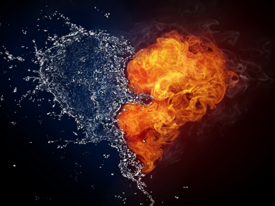 любовь, огонь, вода, сердце