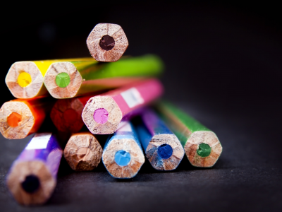 макро, фон, разное, цветные карандаши, размытие, обои