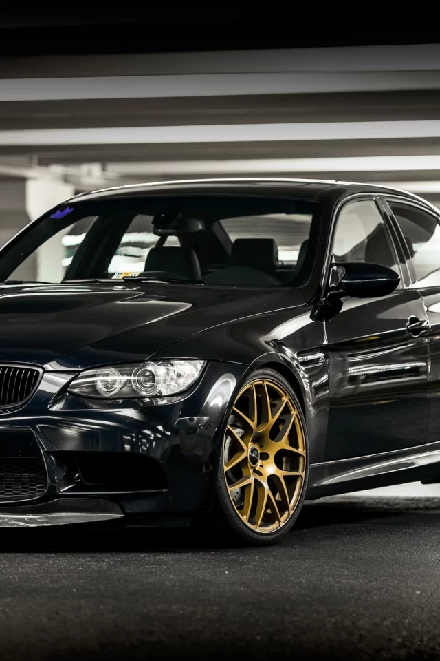 седан, тёмно синий, bmw, m3, e90, вид спереди, blue, parking, бмв