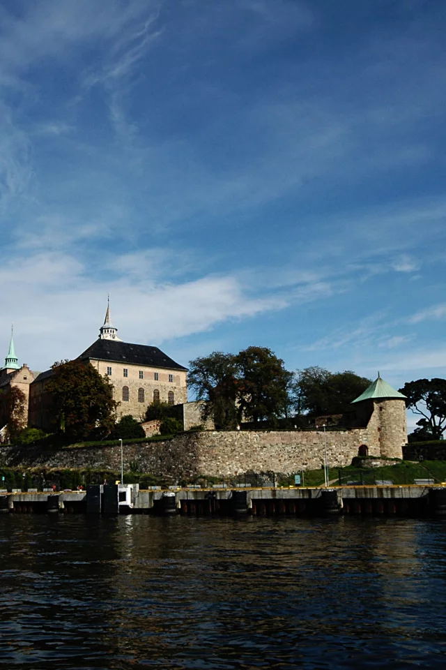 Акерсхус, Осло, Норвегия, замок, крепость, небо, море, Akershus, Akershus Castle