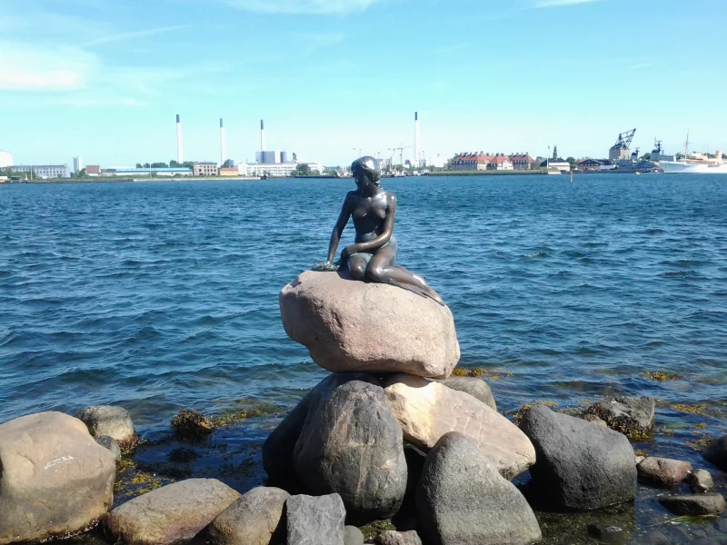Kongeriget Danmark, Kobenhavn, Королевство Дания, Дания, Копенгаген, Русалочка, статуя, море
