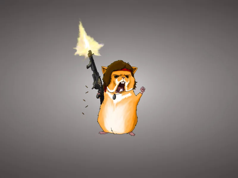 оружие, хомяк, hamster, рэмбо, морская свинка, грызун