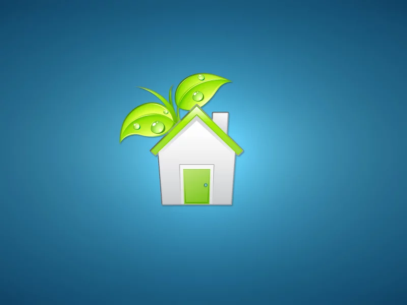 дом, белый, листья, дверь, house, зеленый, растение
