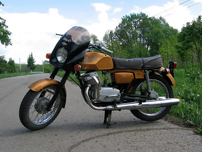 Дорога, асфальт, мотоцикл, CZ 350 6v
