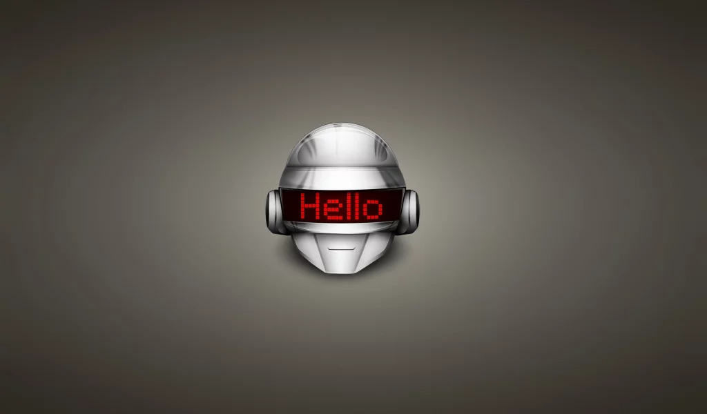электроник-рок, шлем, хаус, hello, техно, надпись, daft punk