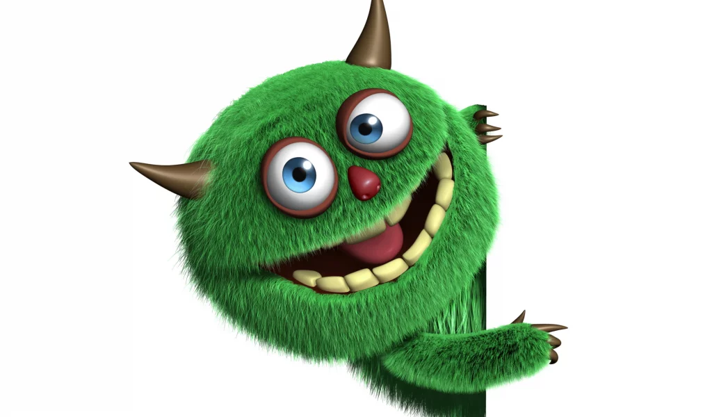 fluffy, funny, monster, face, cute, 3d