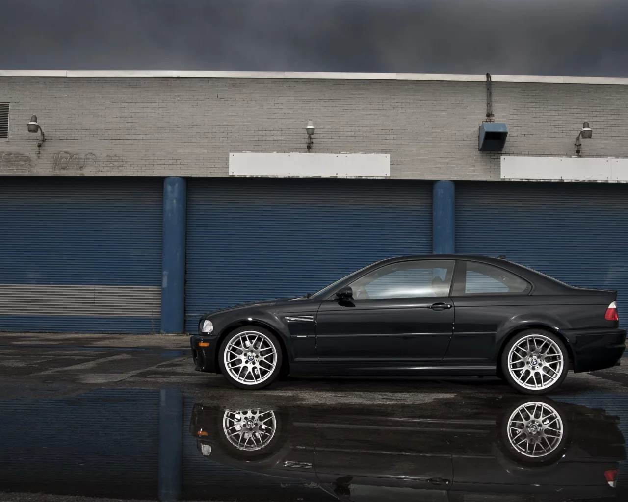 black, bmw, m3, ролеты, e46, синие, профиль, бмв, здание, чёрный
