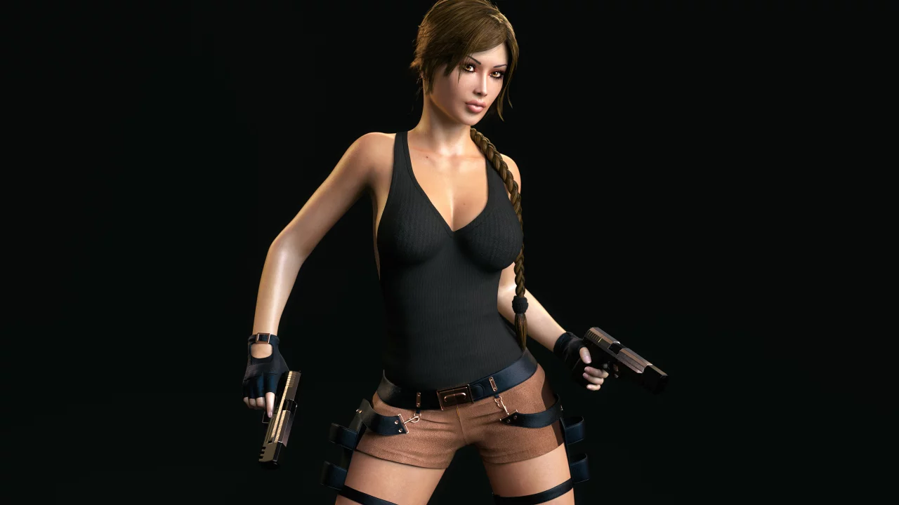 Lara Croft, Пистолеты, 3d