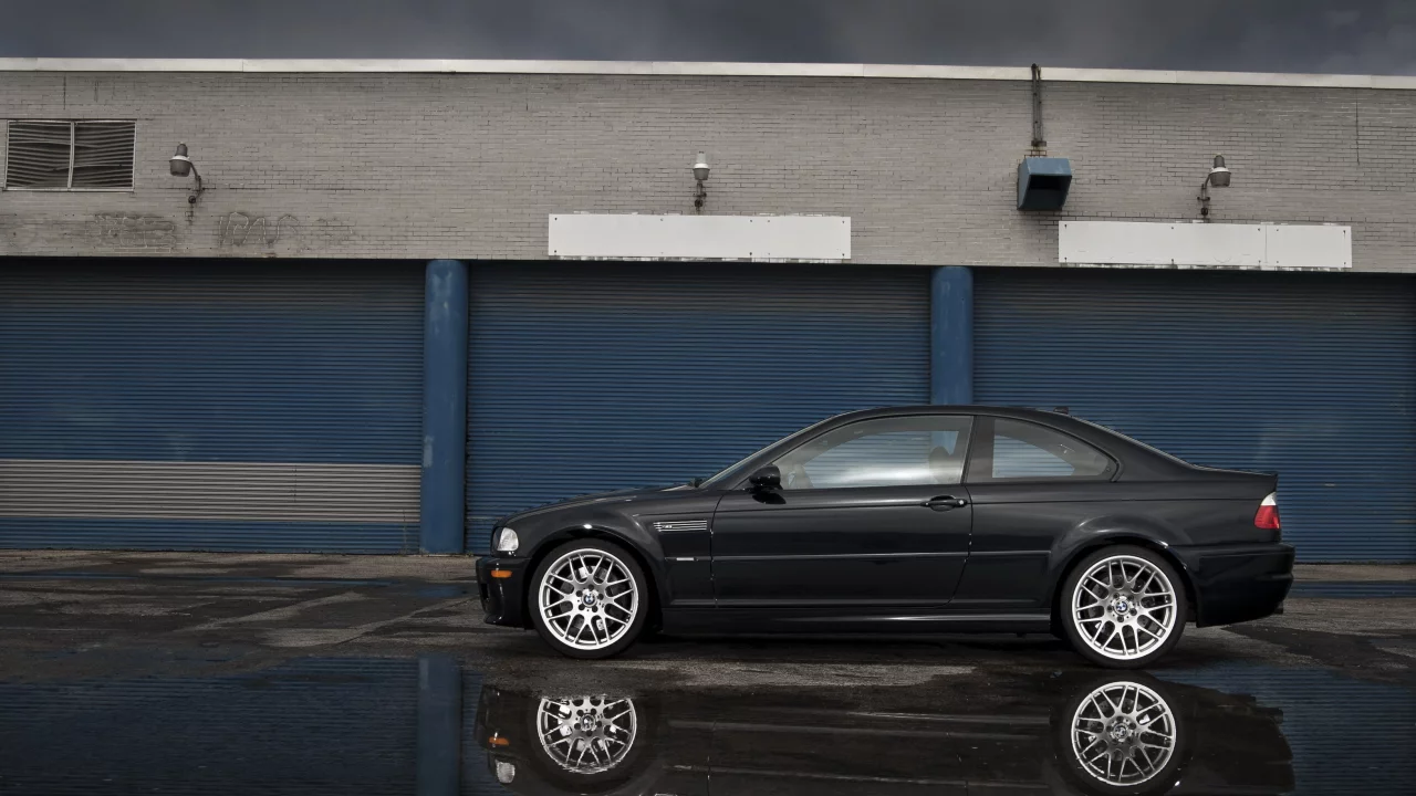 black, bmw, m3, ролеты, e46, синие, профиль, бмв, здание, чёрный