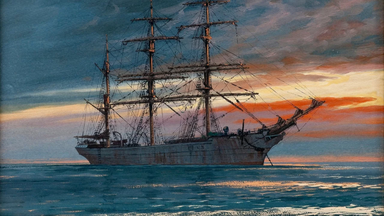 корабль, море