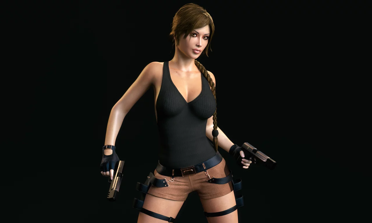 Lara Croft, Пистолеты, 3d