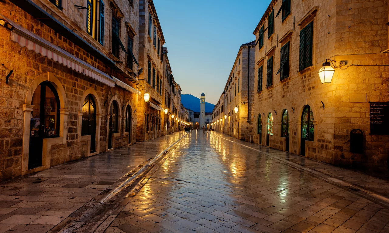 sunrise, dubrovnik, дубровник, stradun, croatia, хорватия