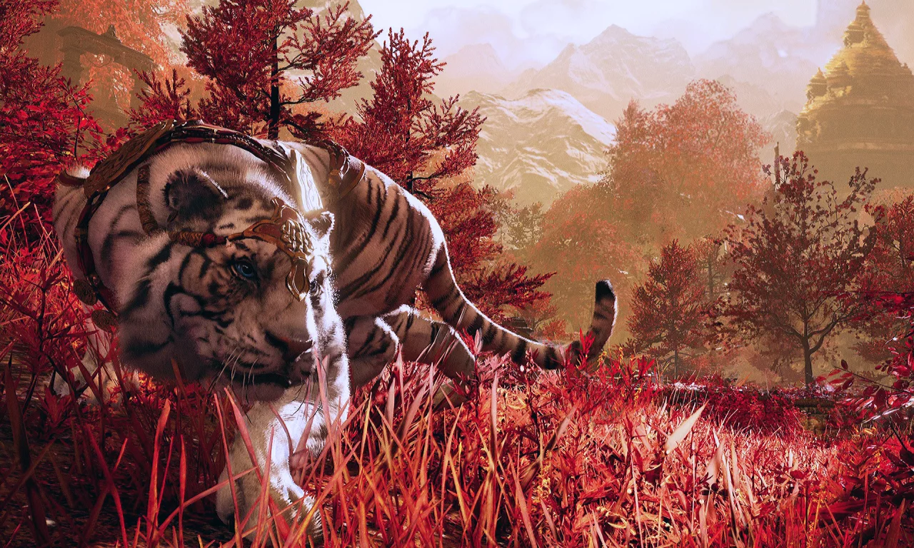 Азия, тигр, поле, трава, красный, игра, Far Cry 4