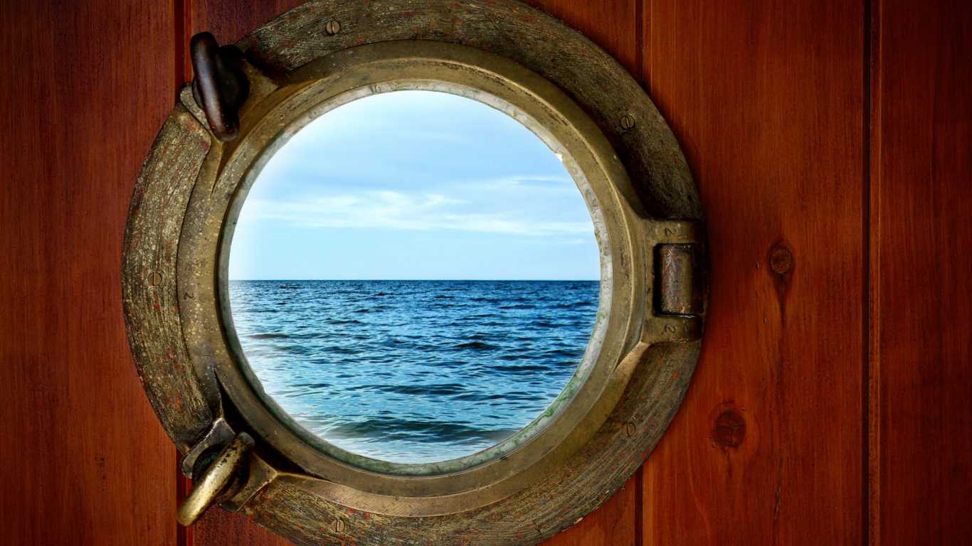 небо, стиль, волны, море, иллюминатор, porthole, коллажный