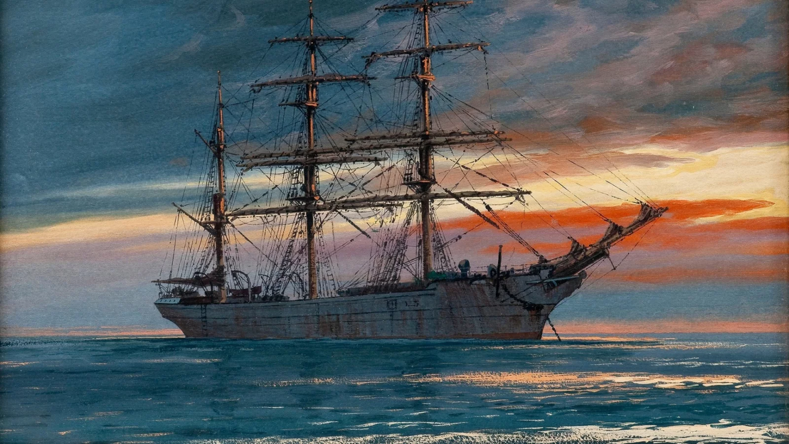 корабль, море