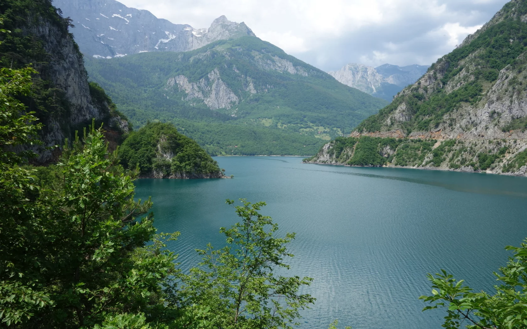 горы, озеро, ущелье, панорама, красиво