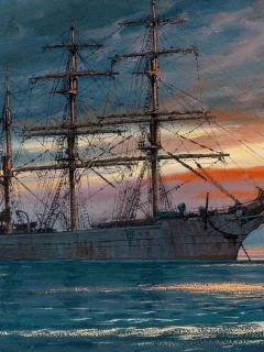 корабль, море