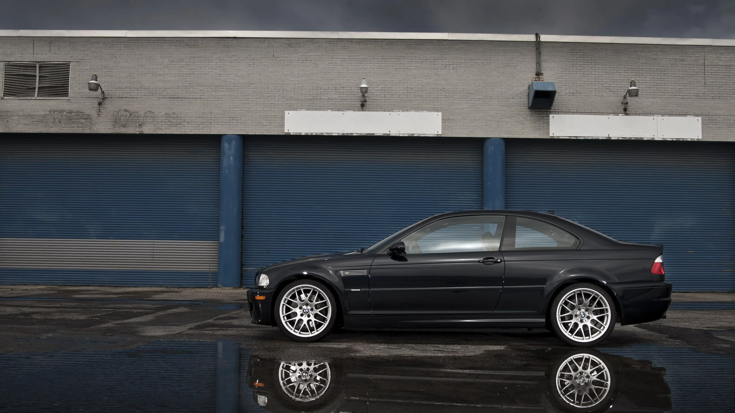 black, bmw, m3, ролеты, e46, синие, профиль, бмв, здание, чёрный