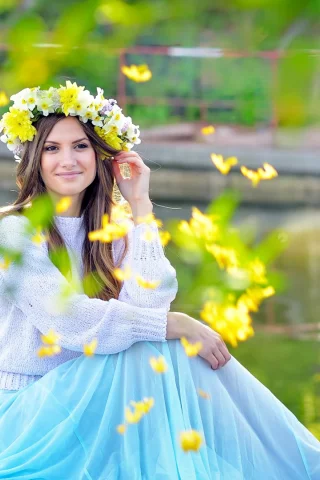 девушка, юбка, кофта