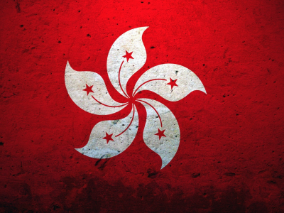 китай, флаг, герб, эмблема, гон-конг, цветок, лилия