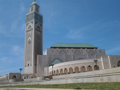 Великая мечеть Хасана II, Касабланка, Марокко, мечеть, минарет, религия, небо