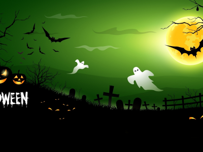 halloween, pumpkins, full moon, scary, ghosts, horror, midnight, bats, creepy, graveyard