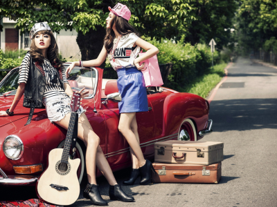улица, девушки, гитара