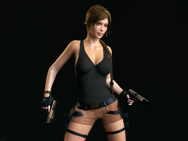 Lara Croft, Пистолеты, 3d