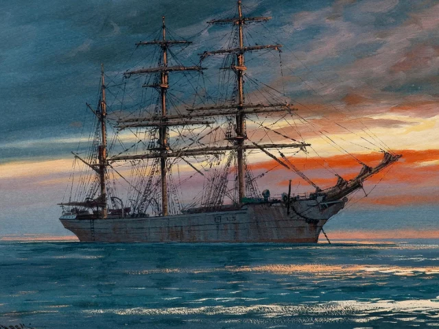 корабль, море