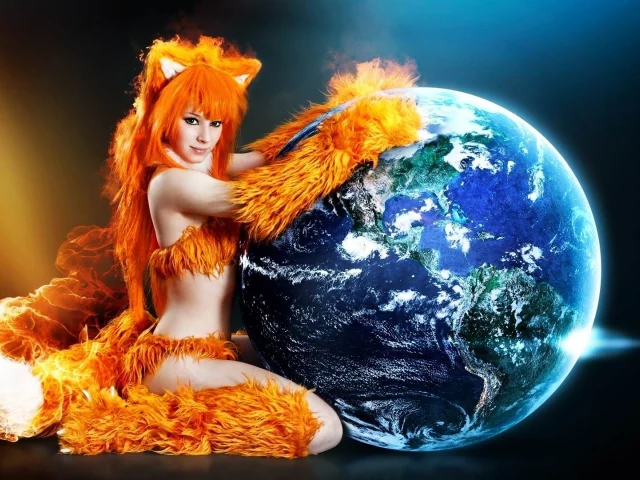 костюм, земля, девушка