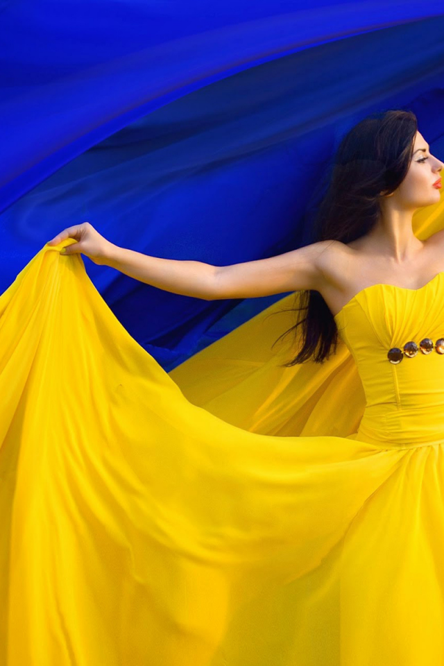 Я Русский, Украина, моя страна, девушка, платье, жёлтый, голубой