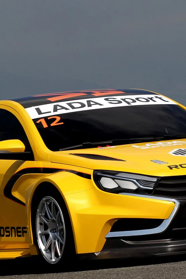 Небо, асфальт, дорога, машина, Lada, ралли.